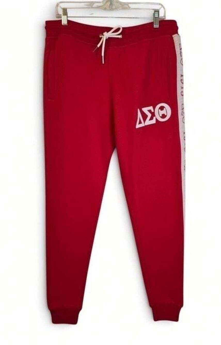 King McNeal Collection Delta Sigma Theta Red Jogger Sweatpants Sz L